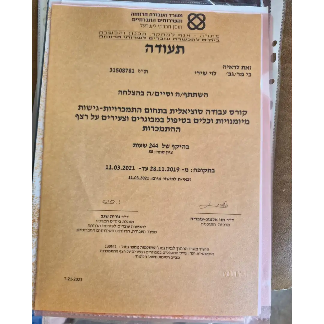 שירי לוי תעודות 2